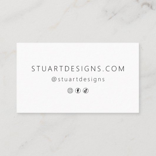 QR-Code Minimal Social Media Moderne Beruflich Visitenkarte (Rückseite)