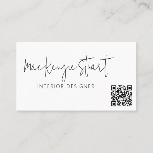 QR-Code Minimal Social Media Moderne Beruflich Visitenkarte (Vorderseite)