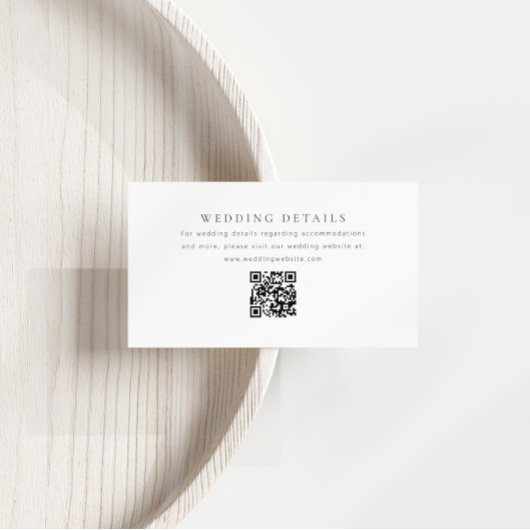 QR Code Minimale Hochzeitdetails Begleitkarte