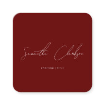 QR-Code Minimalist Bordeaux Handschriftliches Skri