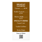 QR-Code Minimalist Café-Kaffee-Menü-Ständerkarte Werbekarte (Hinten)