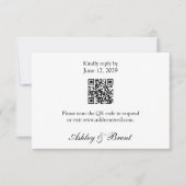 QR Code Minimalist Classic Black White RSVP Card (Vorderseite)