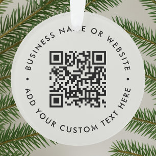 QR Code   Minimalist Clean Simple Gray Ornament