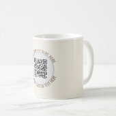 QR-Code Minimalist Einfach Grau Kaffeetasse (VorderseiteRechts)