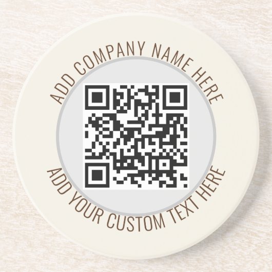 QR-Code Minimalist Einfach Grau Rund Budget Getränkeuntersetzer (Vorne)