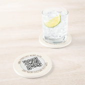 QR-Code Minimalist Einfach Grau Rund Budget Getränkeuntersetzer (Seite)
