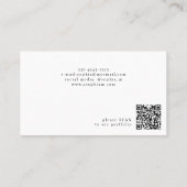 QR code minimalist elegant name script blush Visitenkarte (Rückseite)