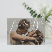 Qr Code Minimalist Horizontal Hochzeitsfoto Save The Date (Stehend Vorderseite)