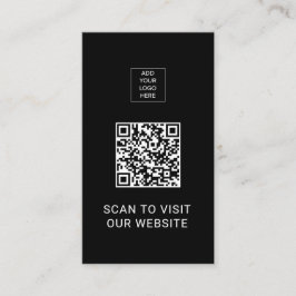 QR-Code Minimalist Schwarz Individuelles Logo Vern Visitenkarte