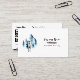 QR-Code minimalistisch Aquarell Black Business Car Visitenkarte