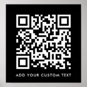 QR-Code Minimalistisch Clean Simple Black Custom T Poster (Vorne)
