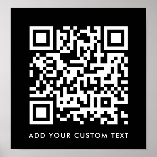 QR-Code Minimalistisch Clean Simple Black Custom T Poster (Vorne)