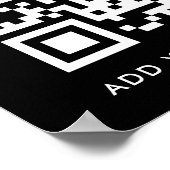 QR-Code Minimalistisch Clean Simple Black Custom T Poster (Ecke)