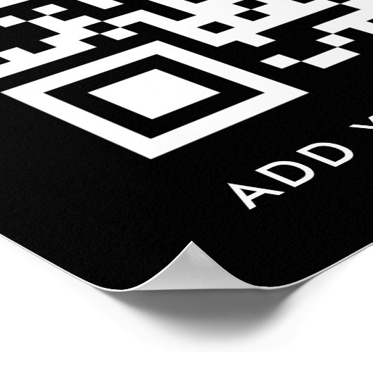 QR-Code Minimalistisch Clean Simple Black Custom T Poster (Ecke)