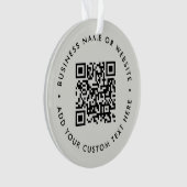 QR-Code | Minimalistisch Clean Simple Gray Ornament (Vorderseite)