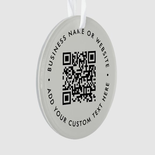 QR-Code | Minimalistisch Clean Simple Gray Ornament (Vorderseite)