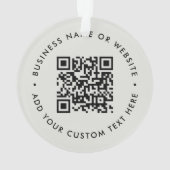 QR-Code | Minimalistisch Clean Simple Gray Ornament (Rückseite)