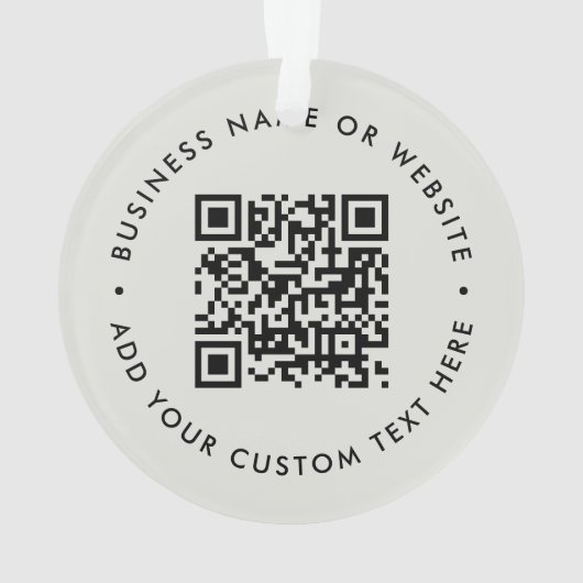 QR-Code | Minimalistisch Clean Simple Gray Ornament (Rückseite)