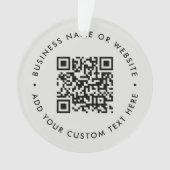 QR-Code | Minimalistisch Clean Simple Gray Ornament (Vorderseite)