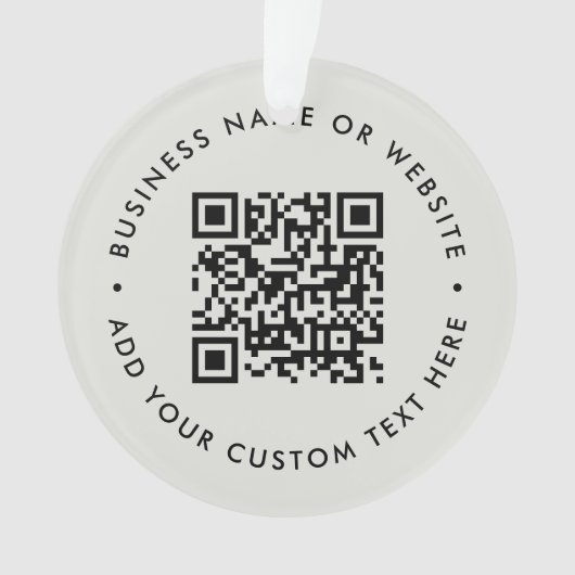 QR-Code | Minimalistisch Clean Simple Gray Ornament (Vorderseite)