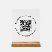 QR-Code Minimalistisch Clean Simple Promotions Acrylschild (Vorderseite)