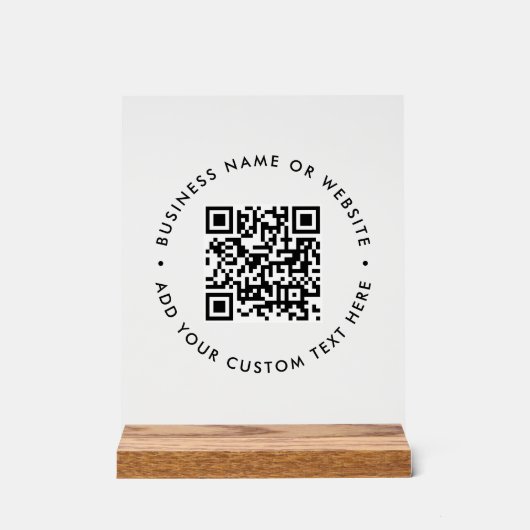QR-Code Minimalistisch Clean Simple Promotions Acrylschild (Vorderseite)