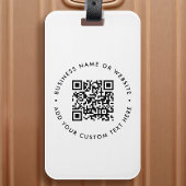 QR-Code Minimalistisch Clean Simple White Business Gepäckanhänger