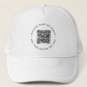 QR-Code Minimalistisch Clean Simple White Business Truckerkappe (Vorderseite)