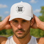 QR-Code Minimalistisch Clean Simple White Business Truckerkappe<br><div class="desc">Eine einfache,  benutzerdefinierte,  weiße QR-Code-Vorlage in modernem minimalistischem Stil,  die einfach mit Ihrem QR-Code,  Ihrem Firmennamen oder Ihrer Website und eigenem Text aktualisiert werden kann...  #QRcode #hat #business.</div>