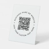 QR-Code Minimalistisch Clean Simple White Promotio Sockelschild (Vorderseite)