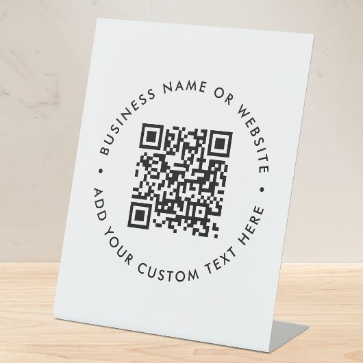 QR-Code Minimalistisch Clean Simple White Promotio Sockelschild