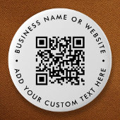 QR-Code Minimalistisch Clean Simple White Round Button