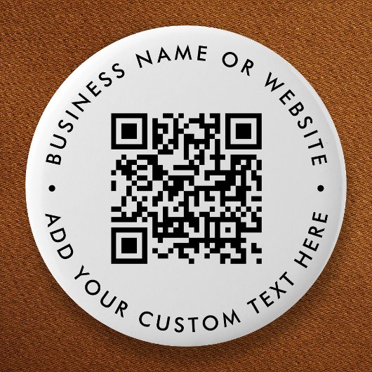 QR-Code Minimalistisch Clean Simple White Round Button