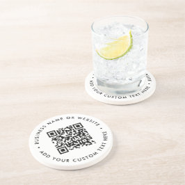 QR-Code | Minimalistisch Clean Simple White Scan M Getränkeuntersetzer