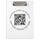 QR-Code | Minimalistisch Clean Simple White Scan M Klemmbrett (Vorderseite)