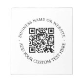 QR-Code | Minimalistisch Clean Simple White Scan M Notizblock (Vorderseite)