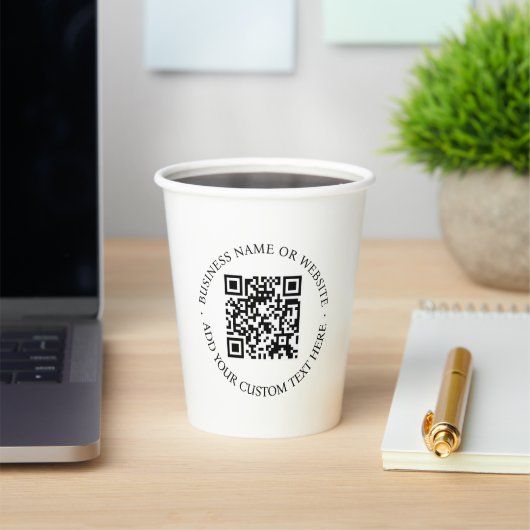 QR-Code | Minimalistisch Clean Simple White Scan M Pappbecher (InSitu)