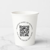 QR-Code | Minimalistisch Clean Simple White Scan M Pappbecher (Vorderseite)