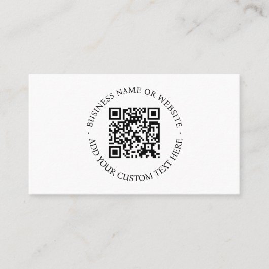 QR-Code | Minimalistisch Clean Simple White Scan M Visitenkarte (Vorderseite)