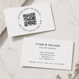 QR-Code | Minimalistisch Clean Simple White Scan M Visitenkarte