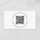 QR-Code | Minimalistisch Clean Simple White Scan M Visitenkarte (Vorderseite)
