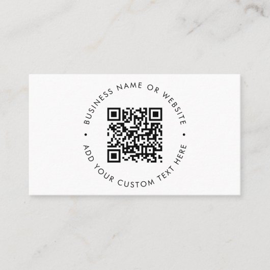 QR-Code | Minimalistisch Clean Simple White Scan M Visitenkarte (Vorderseite)