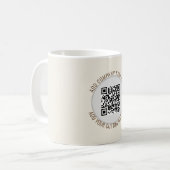 QR-Code Minimalistisch einfach grau Kaffeetasse (Vorderseite Links)