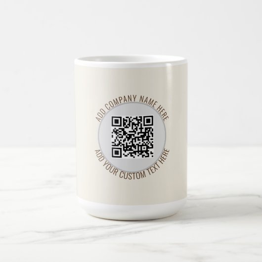 QR-Code Minimalistisch einfach grau Kaffeetasse (Mittel)