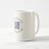 QR-Code Minimalistisch einfach grau Kaffeetasse (VorderseiteRechts)