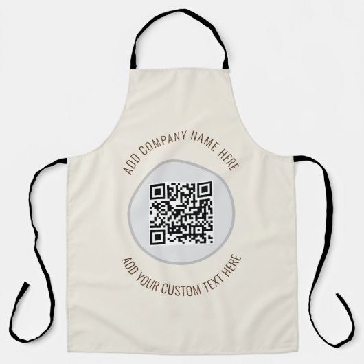 QR-Code Minimalistisch einfach grau Schürze (Vorderseite)