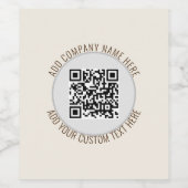 QR-Code Minimalistisch einfach grau Weinetikett (Einzelnes Label)