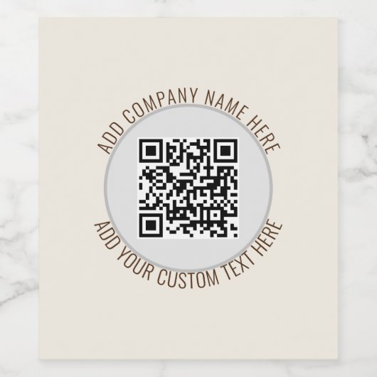 QR-Code Minimalistisch einfach grau Weinetikett (Einzelnes Label)