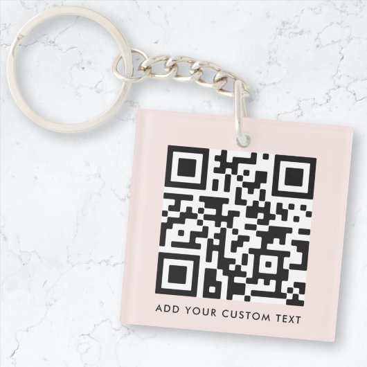 QR-Code Minimalistisch Einfach rosa, benutzerdefin Schlüsselanhänger