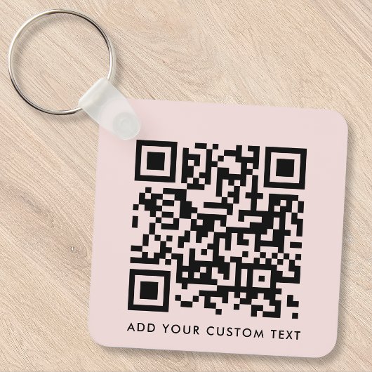 QR-Code Minimalistisch Einfach rosa, benutzerdefin Schlüsselanhänger